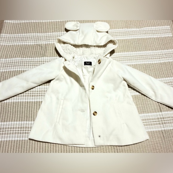 Preowned Excellent Condition Bardot Toddler Bear Ear Hooded Coat 6Y Ivory - Picture 5 of 11